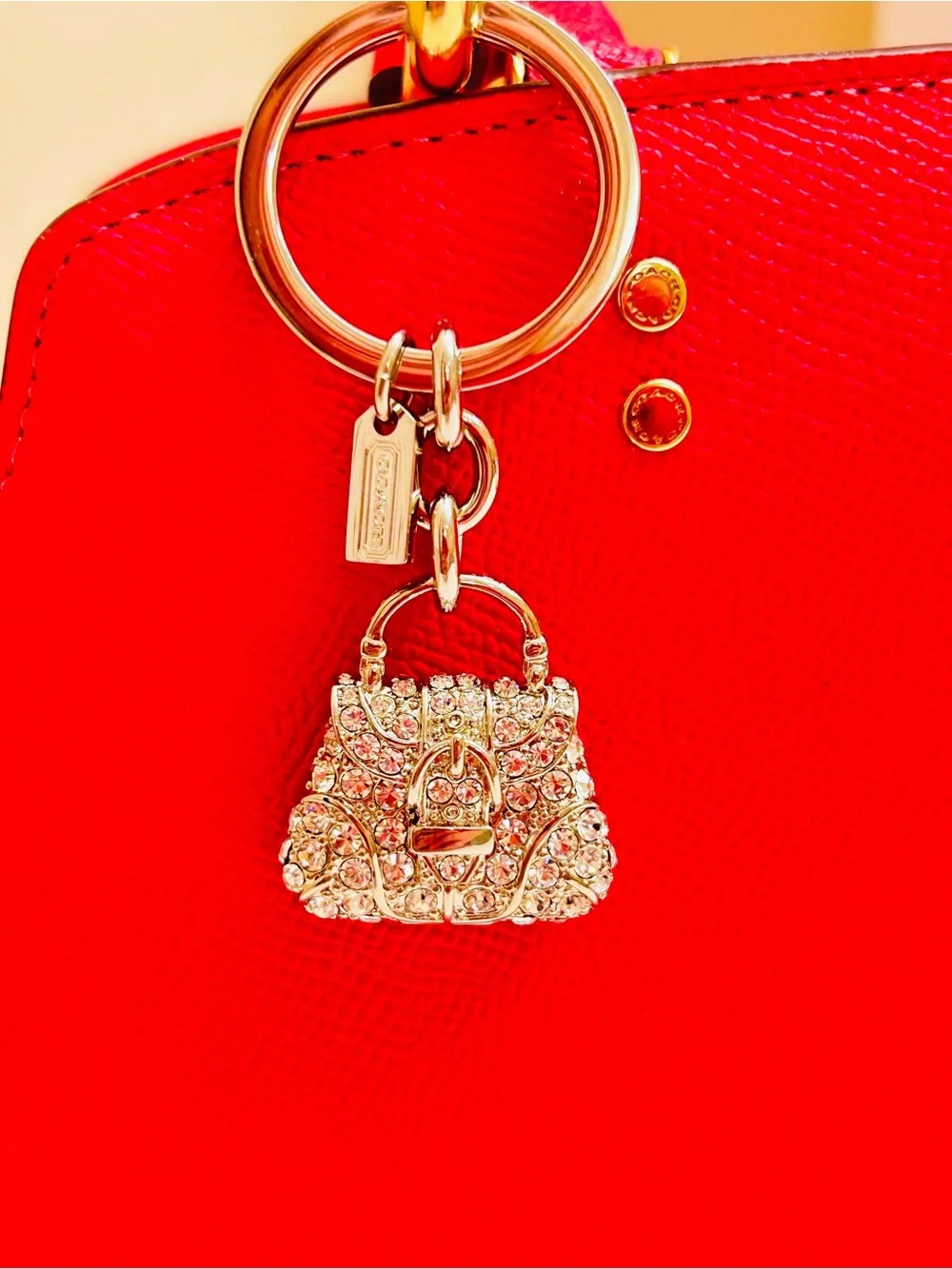 EXTREMELY RARE Coach 3-D Y2K Crystal  SoHo Purse Keychain/ Bag Charm